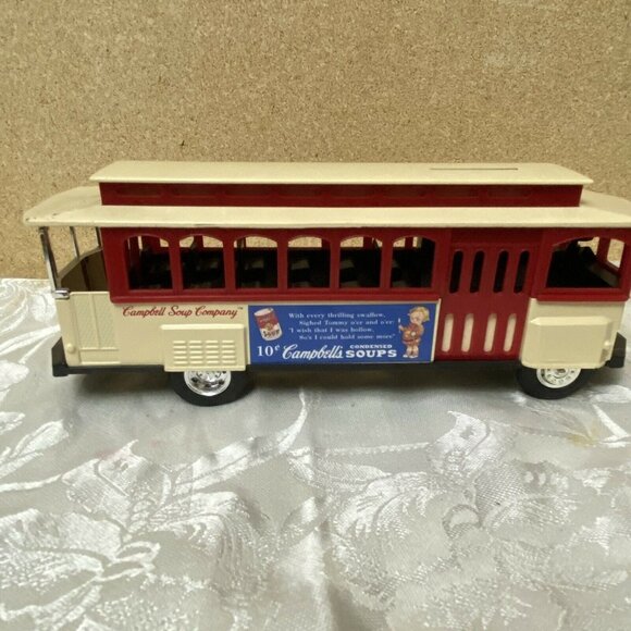 1994 Campbells Soup Die-Cast Trolley Coin Bank Licensed Collectible Vintage Deco - Picture 2 of 9
